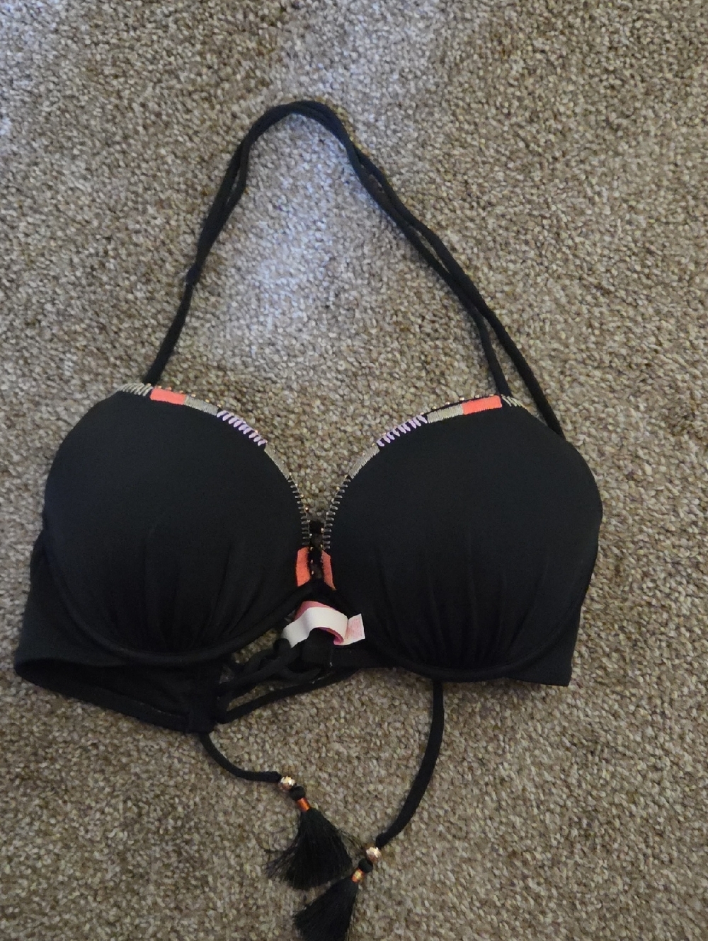 Victoria's Secret Black Bra with Pink Logo Tag